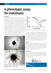 Application Note: A phenotypic assay for metastasis